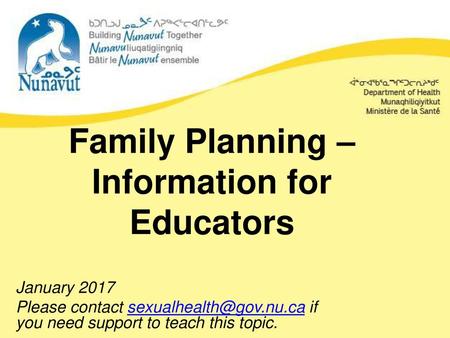 Family Planning – Information for Educators