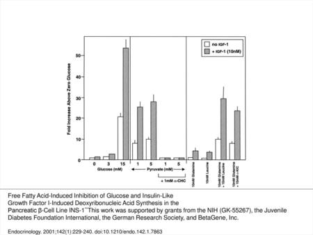 Figure 1. Alternative metabolic fuels can stimulate DNA synthesis in INS-1 cells. DNA synthesis was determined at 0, 3, or 15 mm glucose with or without.