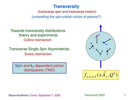 Transversity (transverse spin and transverse motion)