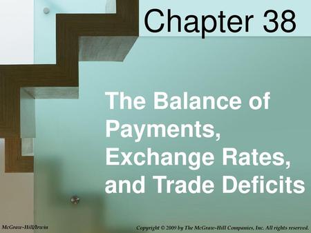 Chapter 38 The Balance of Payments, Exchange Rates, and Trade Deficits