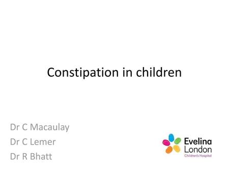 Constipation in children