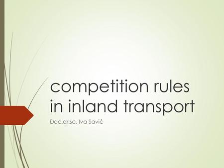 competition rules in inland transport