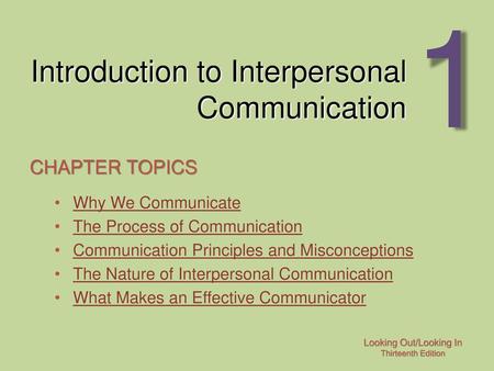 Introduction to Interpersonal Communication