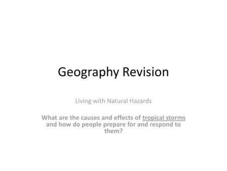 Living with Natural Hazards