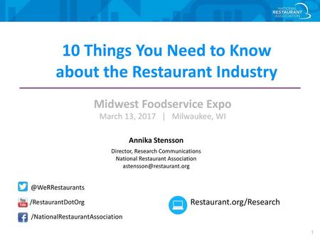 10 Things You Need to Know about the Restaurant Industry