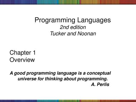 Programming Languages 2nd edition Tucker and Noonan