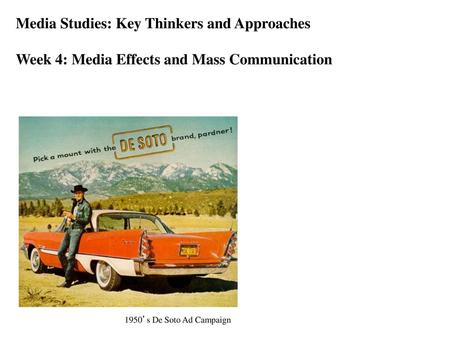 Media Studies: Key Thinkers and Approaches