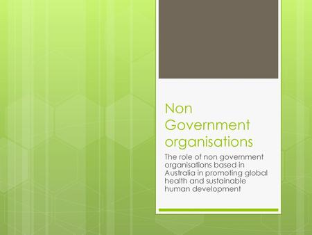 Non Government organisations