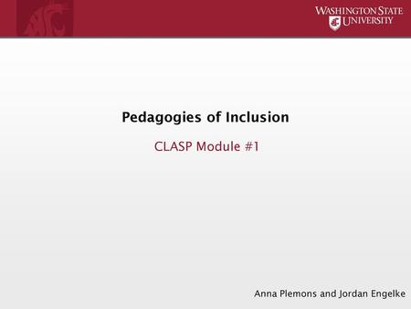 Pedagogies of Inclusion