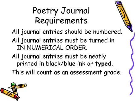 Poetry Journal Requirements