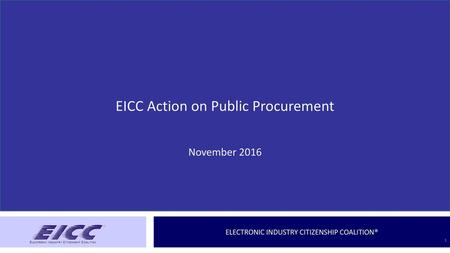 EICC Action on Public Procurement