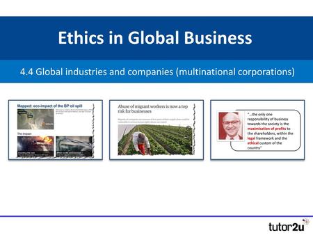 Ethics in Global Business