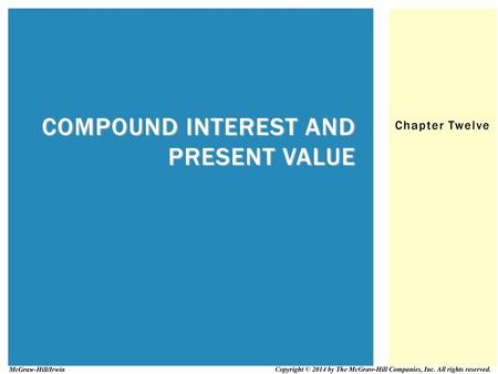 Compound Interest and Present Value