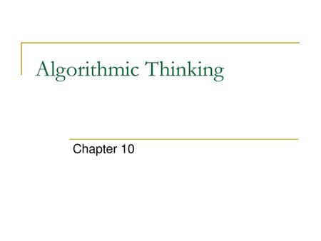 Algorithmic Thinking Chapter 10.