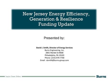 New Jersey Energy Efficiency, Generation & Resilience Funding Update