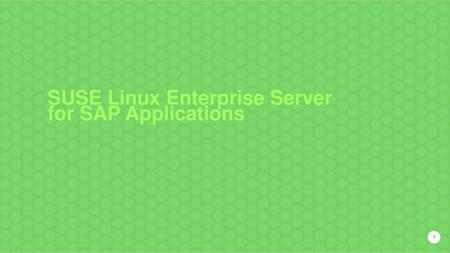 SUSE Linux Enterprise Server for SAP Applications