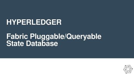 HYPERLEDGER Fabric Pluggable/Queryable State Database