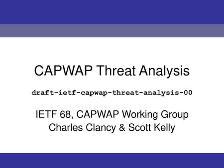 CAPWAP Threat Analysis