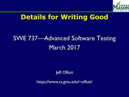 Details for Writing Good