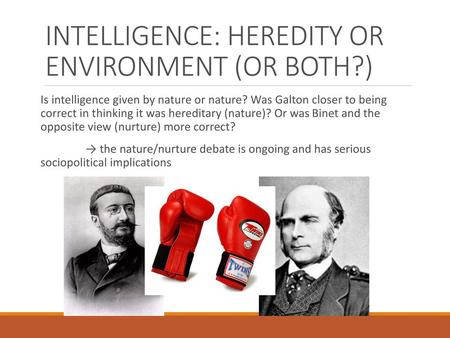 INTELLIGENCE: HEREDITY OR ENVIRONMENT (OR BOTH?)