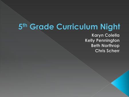 5th Grade Curriculum Night