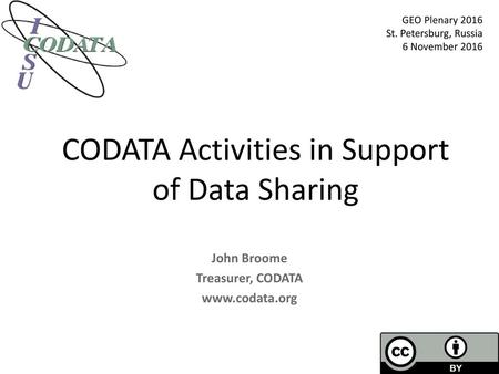 CODATA Activities in Support of Data Sharing