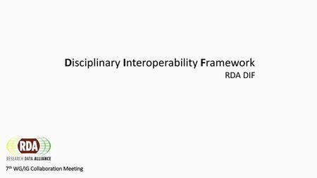 Disciplinary Interoperability Framework