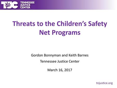 Threats to the Children’s Safety Net Programs