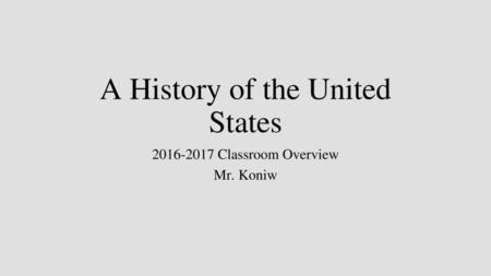 A History of the United States