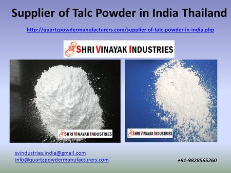 Supplier of Talc Powder in India Thailand