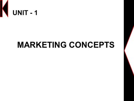 UNIT - 1 MARKETING CONCEPTS. What is Marketing? Marketing is an organizational function and a set of processes for creating, communicating, and delivering.