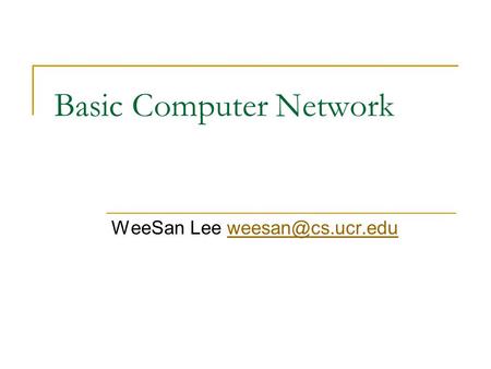 Basic Computer Network