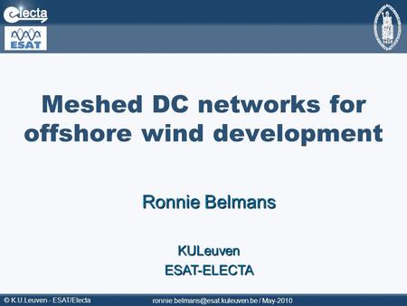 Meshed DC networks for offshore wind development