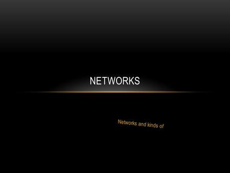 Networks and kinds of NETWORKS. TYPES OF NETWORKS 1.LAN 2.WAN 3.MAN.