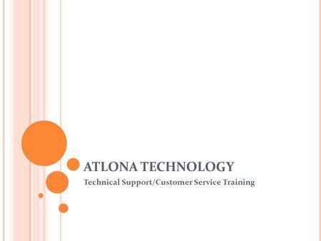 Technical Support/Customer Service Training