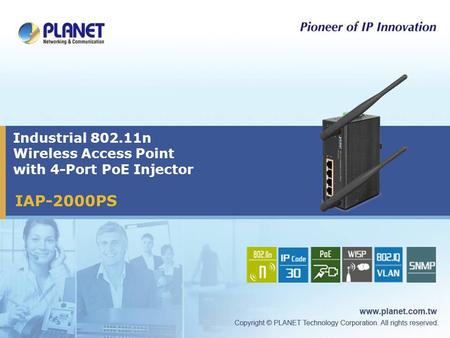 Industrial n Wireless Access Point with 4-Port PoE Injector