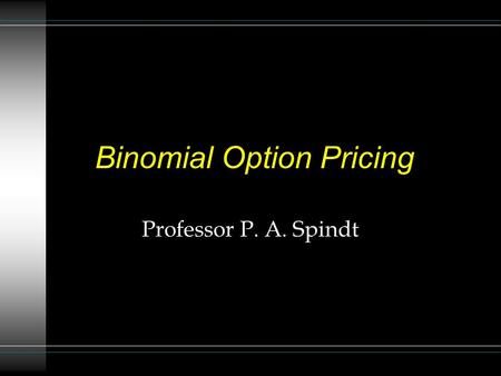 Binomial Option Pricing