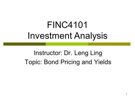 FINC4101 Investment Analysis