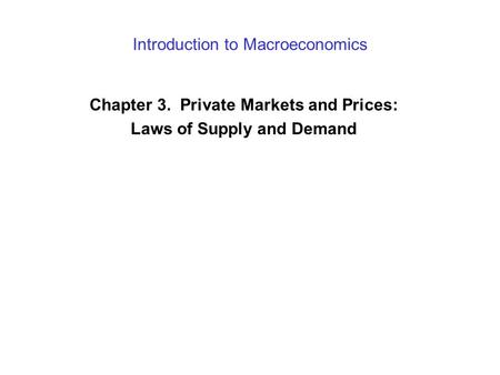 Introduction to Macroeconomics