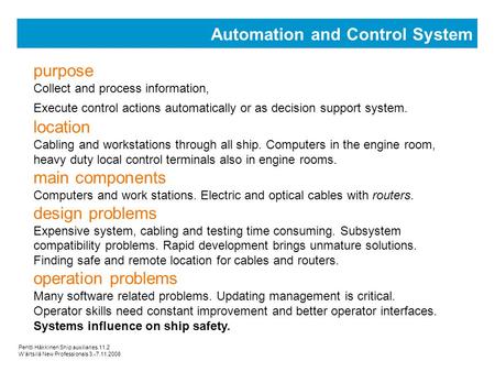 Automation and Control System