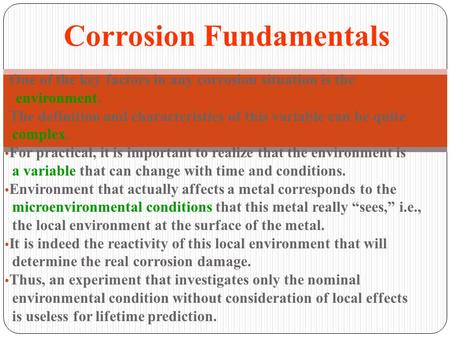 Corrosion Fundamentals