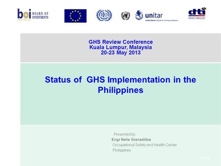 Status of GHS Implementation in the Philippines