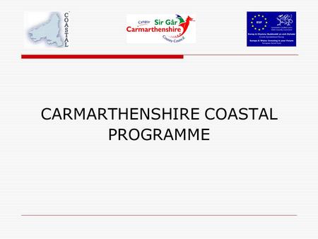 CARMARTHENSHIRE COASTAL PROGRAMME. Vision Enabling people to live ordinary lives through work and training. Having more choice and control over their.