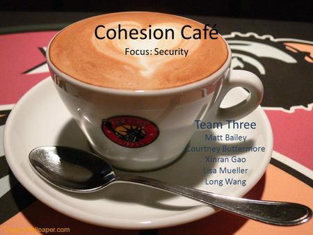 Cohesion Café Focus: Security Team Three Matt Bailey Courtney Buttermore Xinran Gao Lisa Mueller Long Wang.