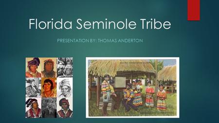 Florida Seminole Tribe PRESENTATION BY: THOMAS ANDERTON.