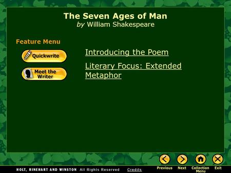 The Seven Ages of Man by William Shakespeare