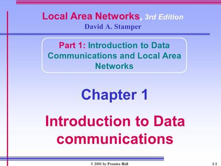 Local Area Networks, 3rd Edition David A. Stamper