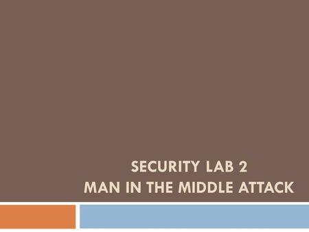 Security Lab 2 MAN IN THE MIDDLE ATTACK