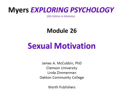 Myers EXPLORING PSYCHOLOGY (6th Edition in Modules)