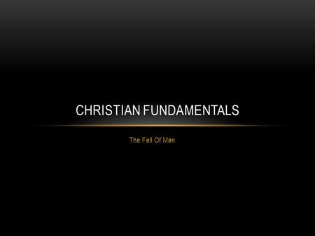 Christian Fundamentals